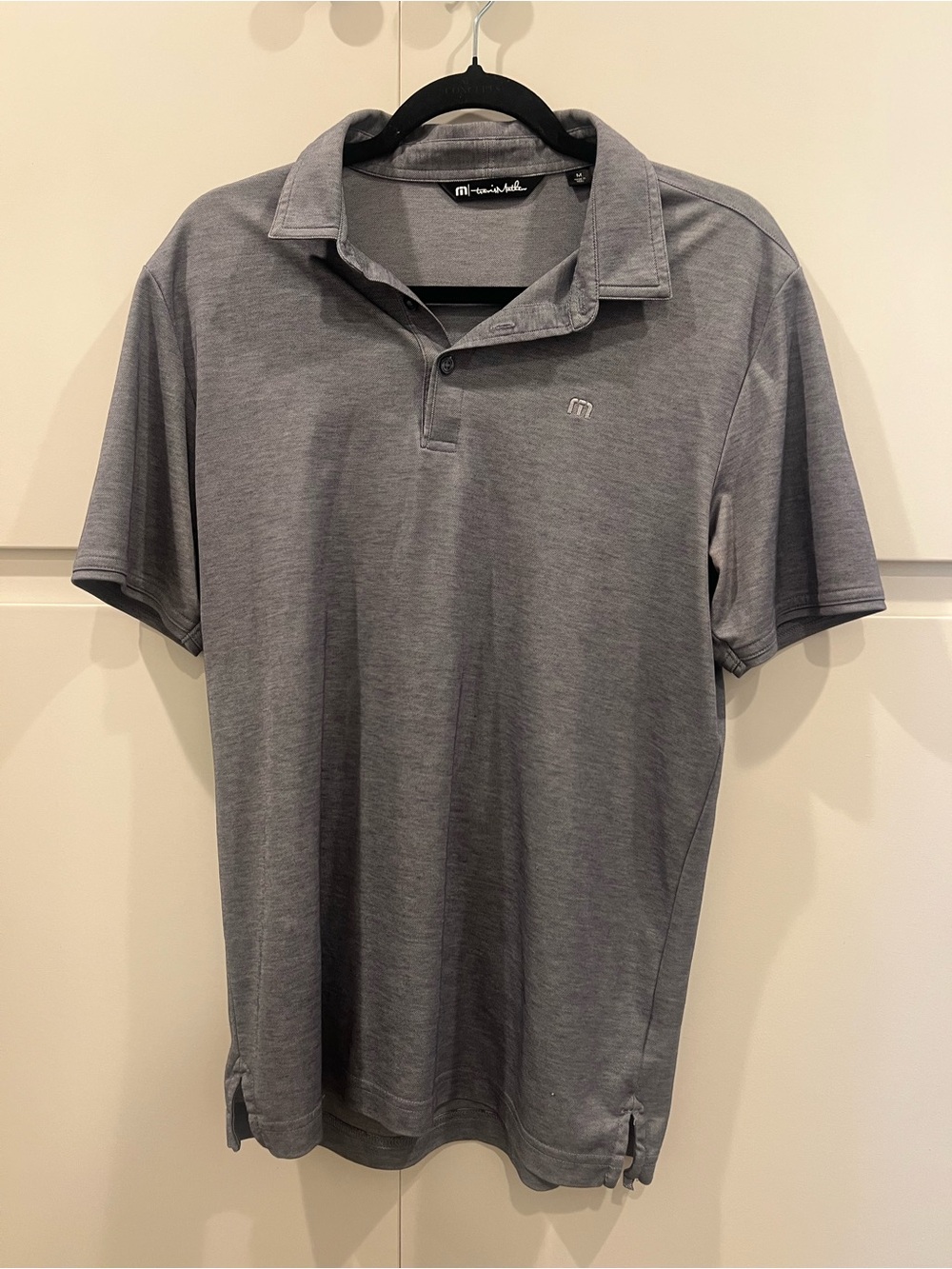 Travis Mathew Gray Short-Sleeve Polo Button-Down